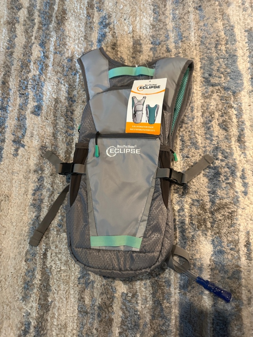Eclipse Gray Hydration Backpack with Teal Trim NWT